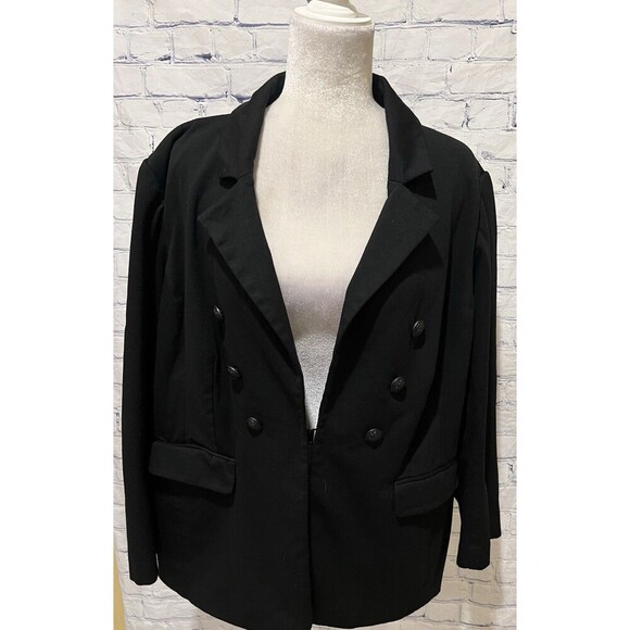 Lane Bryant - The Bryant Blazer Jacket Long Sleeve  Black Stretch Plus Size 24 - Picture 2 of 8